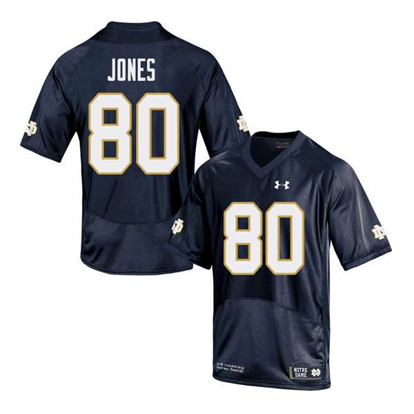 Men #80 Micah Jones Notre Dame Fighting Irish College Football Jerseys Sale-Navy